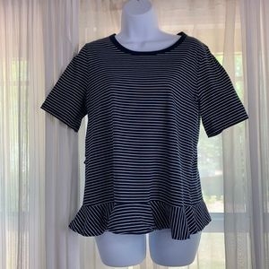 Banana Republic Striped Ruffle Hem Top